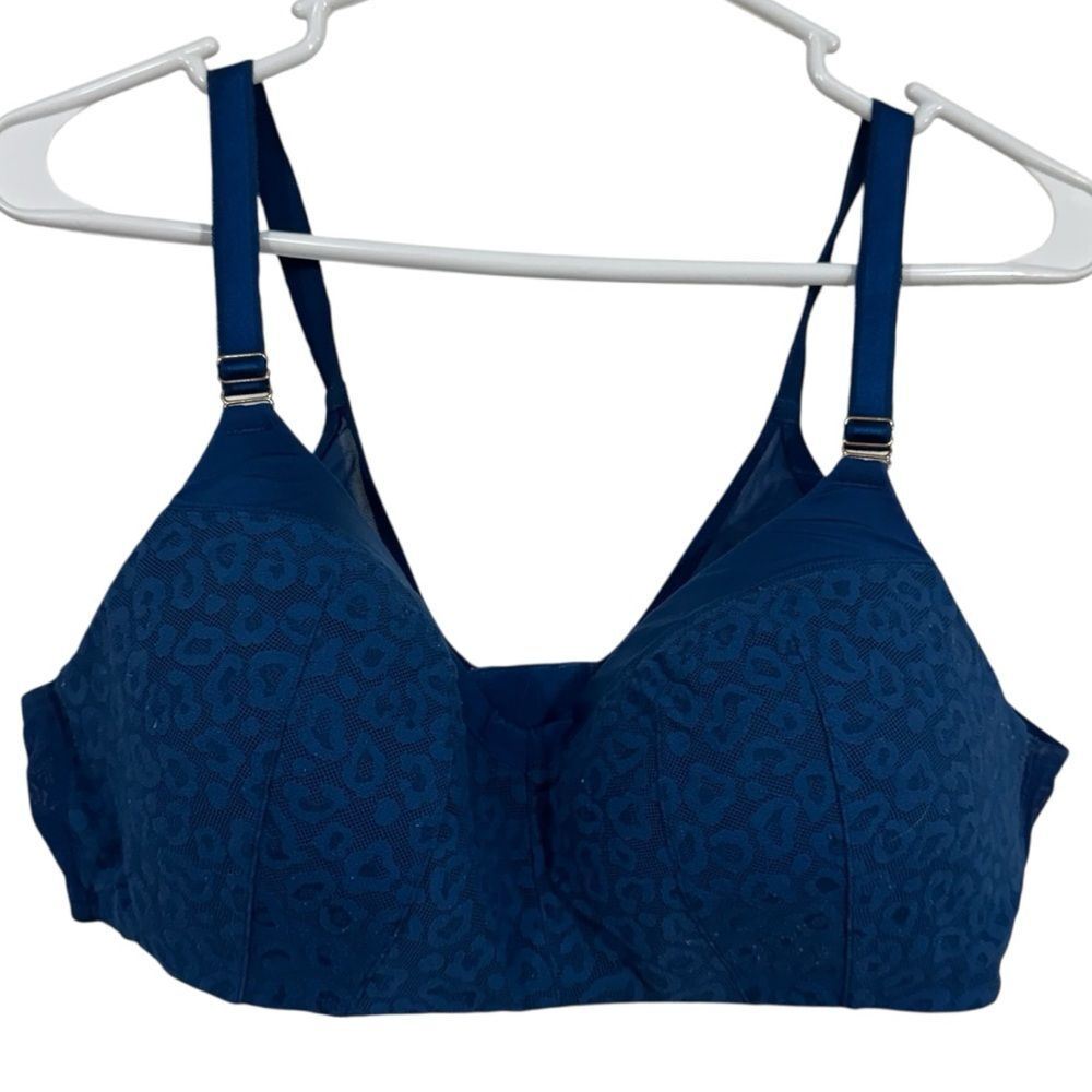Torrid Curve Teal Leopard Printed Mesh Smoothing Bra